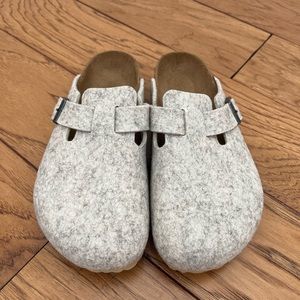 Authentic Birkenstock Boston Wool Felt Eggshell Size 37 (Women’s 6/6.5)